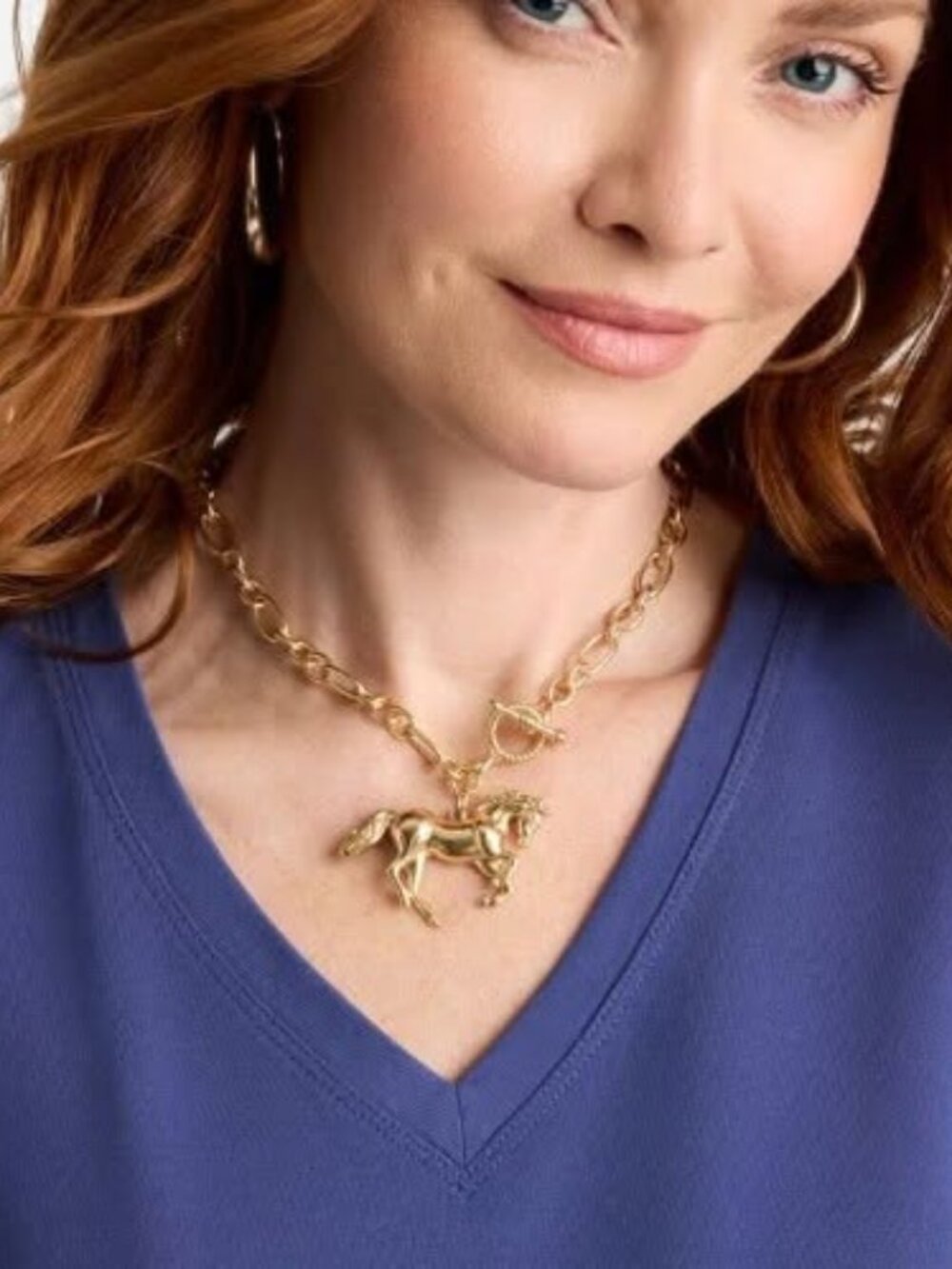 chico's Horse Pendant Toggle Necklace